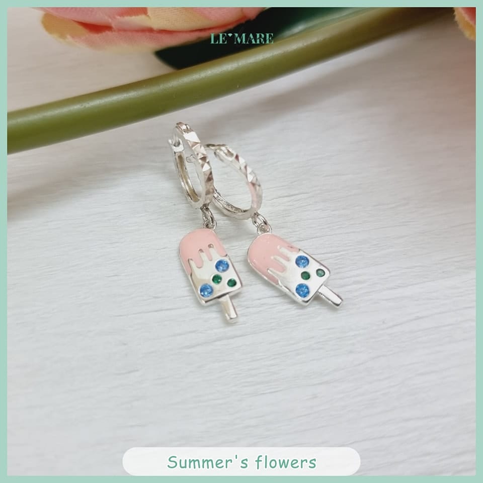 BST Khuyên tai Bạc cho bé yêu - Niềm vui rực rỡ Le'mare Jewelry LMJ