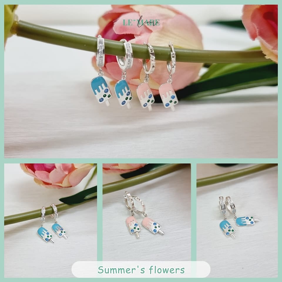 BST Khuyên tai Bạc cho bé yêu - Niềm vui rực rỡ Le'mare Jewelry LMJ