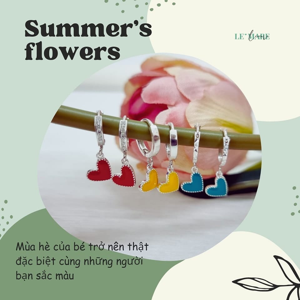BST Khuyên tai Bạc cho bé yêu - Niềm vui rực rỡ Le'mare Jewelry LMJ