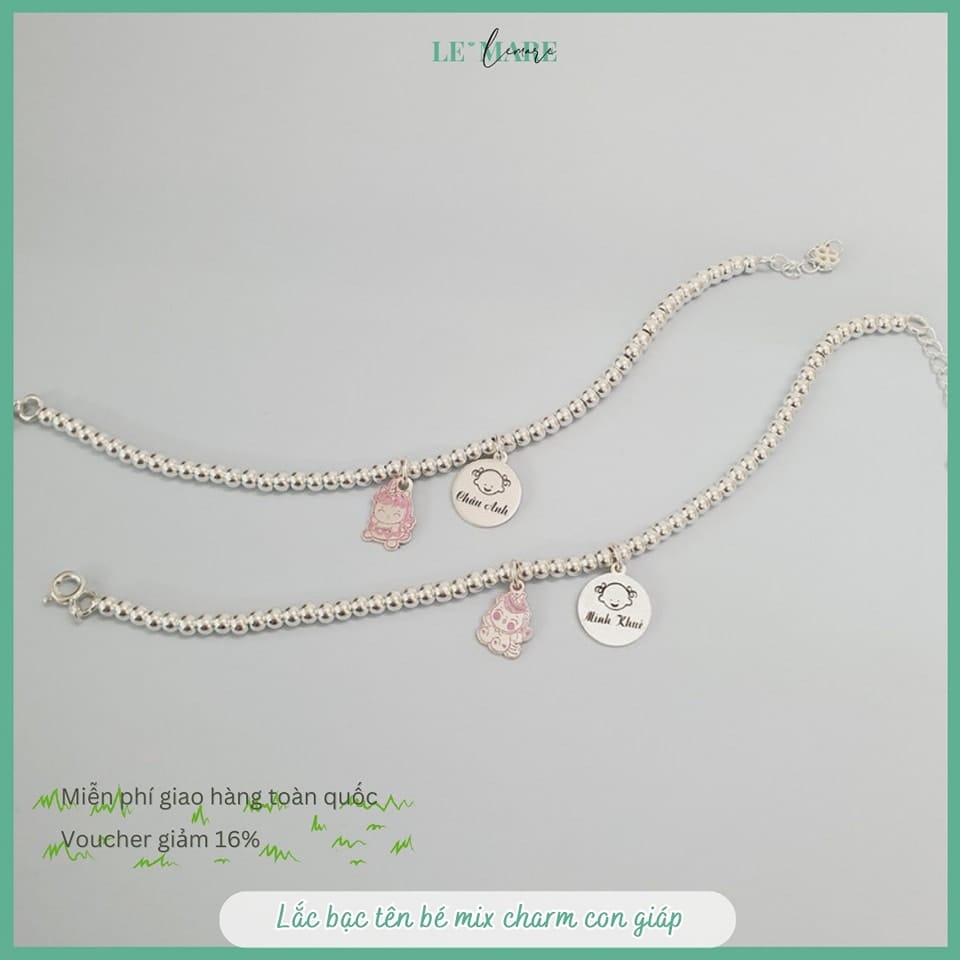 BST Lắc theo tên bé yêu, món quà lưu dấu yêu thương của cha mẹ Le'mare Jewelry LMJ