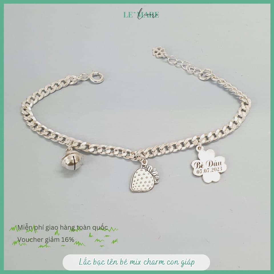 BST Lắc theo tên bé yêu, món quà lưu dấu yêu thương của cha mẹ Le'mare Jewelry LMJ