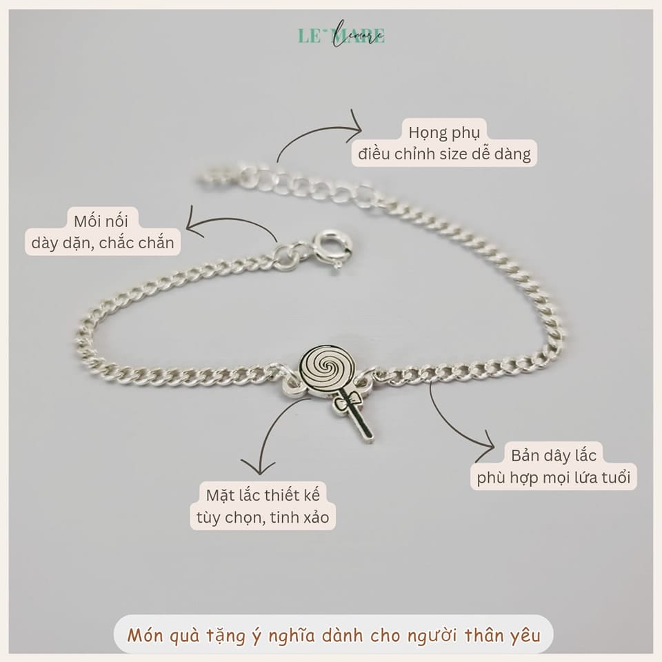 Lắc Bạc mini giảm giá 40% & freeship Le'mare Jewelry LMJ