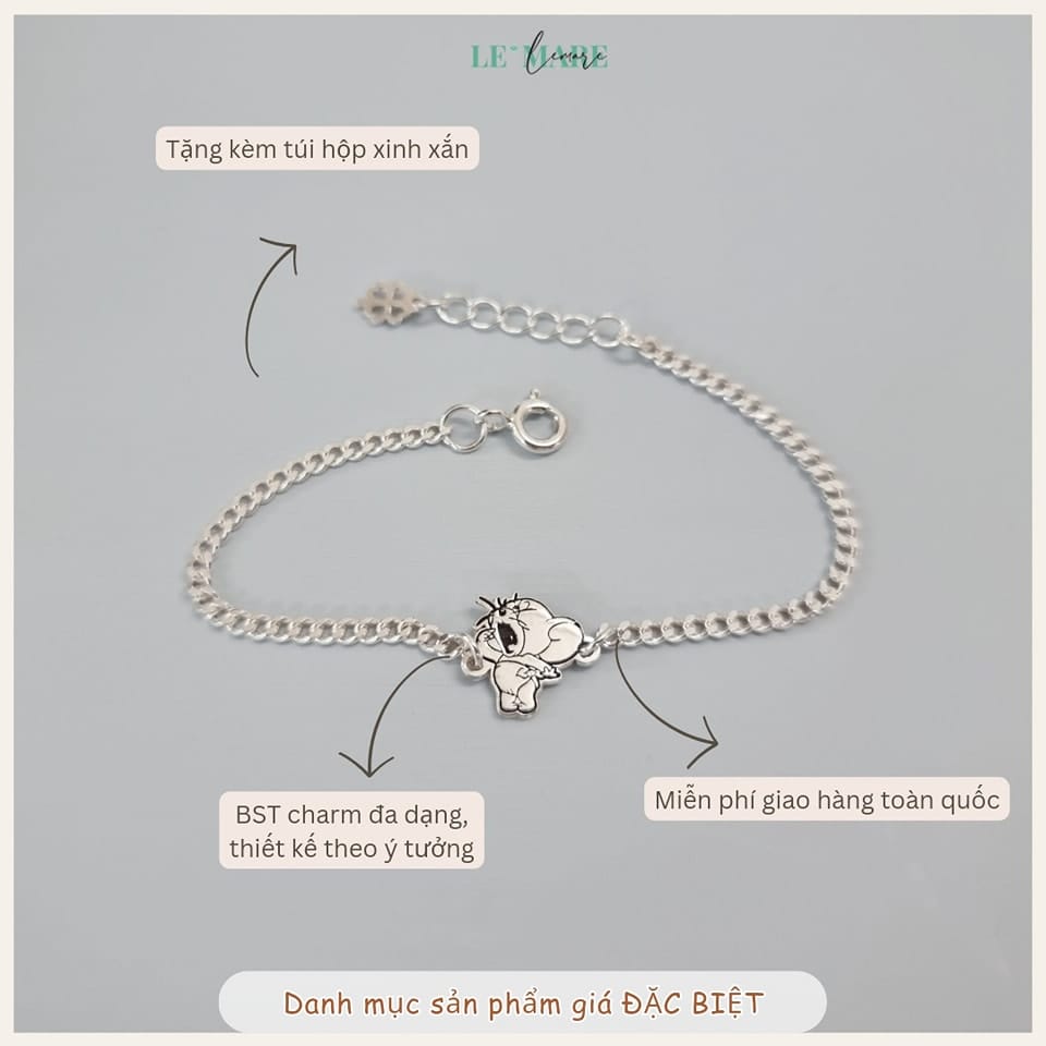 Lắc Bạc mini giảm giá 40% & freeship Le'mare Jewelry LMJ