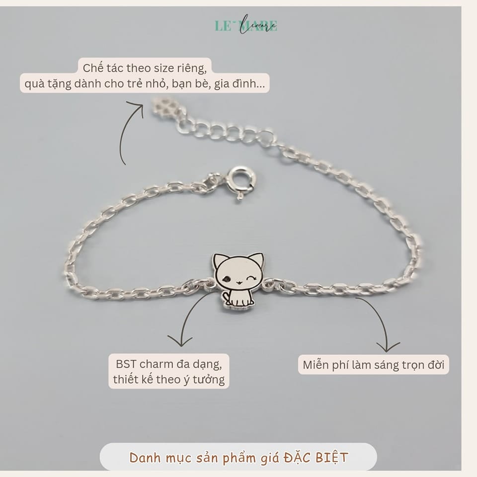 Lắc Bạc mini giảm giá 40% & freeship Le'mare Jewelry LMJ