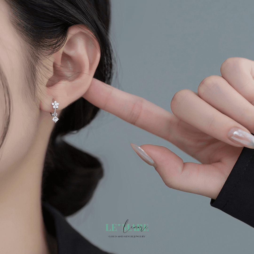 Khuyên tai bạc Le'Mare Jewelry G2312 Le'mare Jewelry LMJ