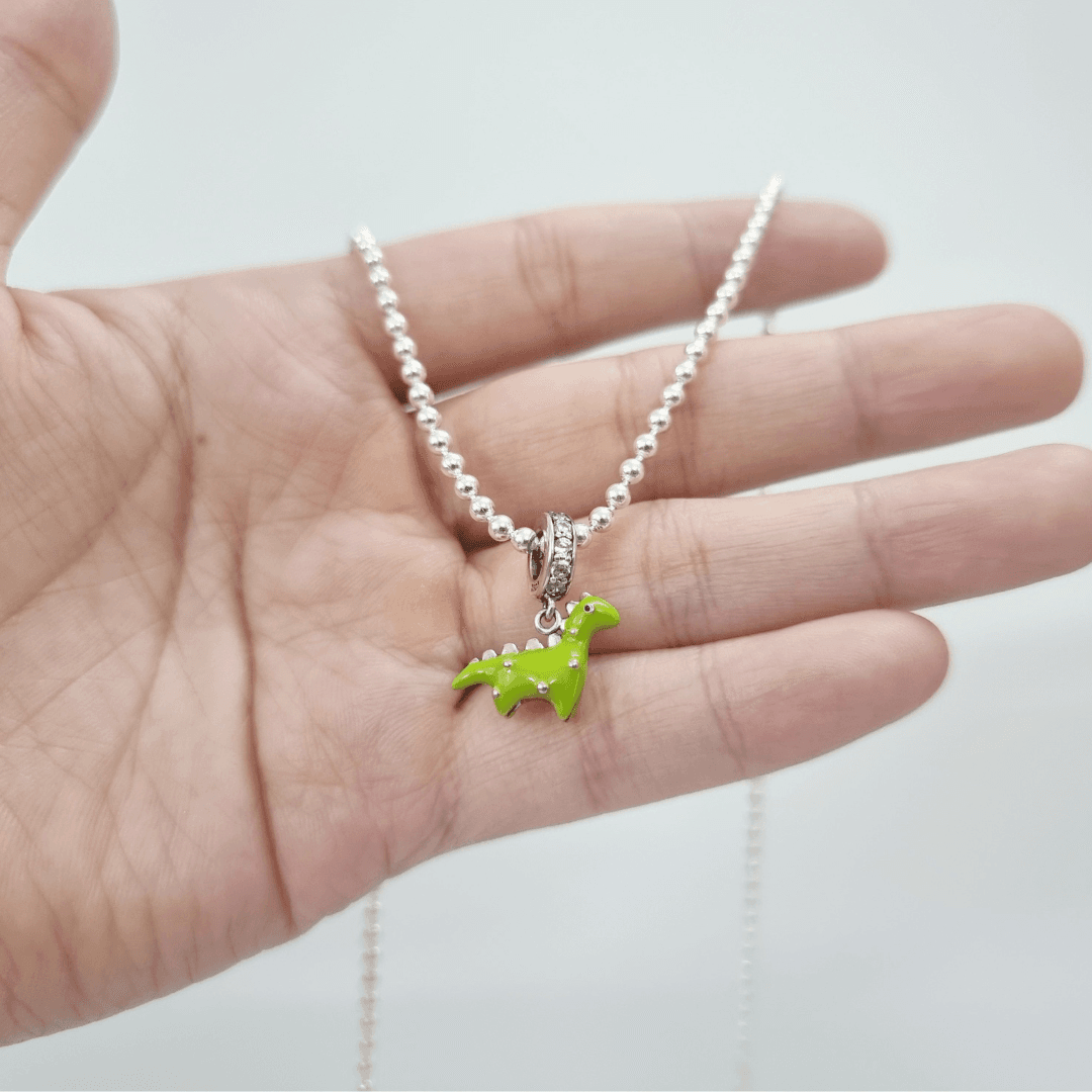 Dây chuyền bi mặt khủng long xanh đáng yêu cho bé Le’Mare Jewelry - Dây Chuyền Bạc Trẻ Em Le'mare Jewelry LMJ