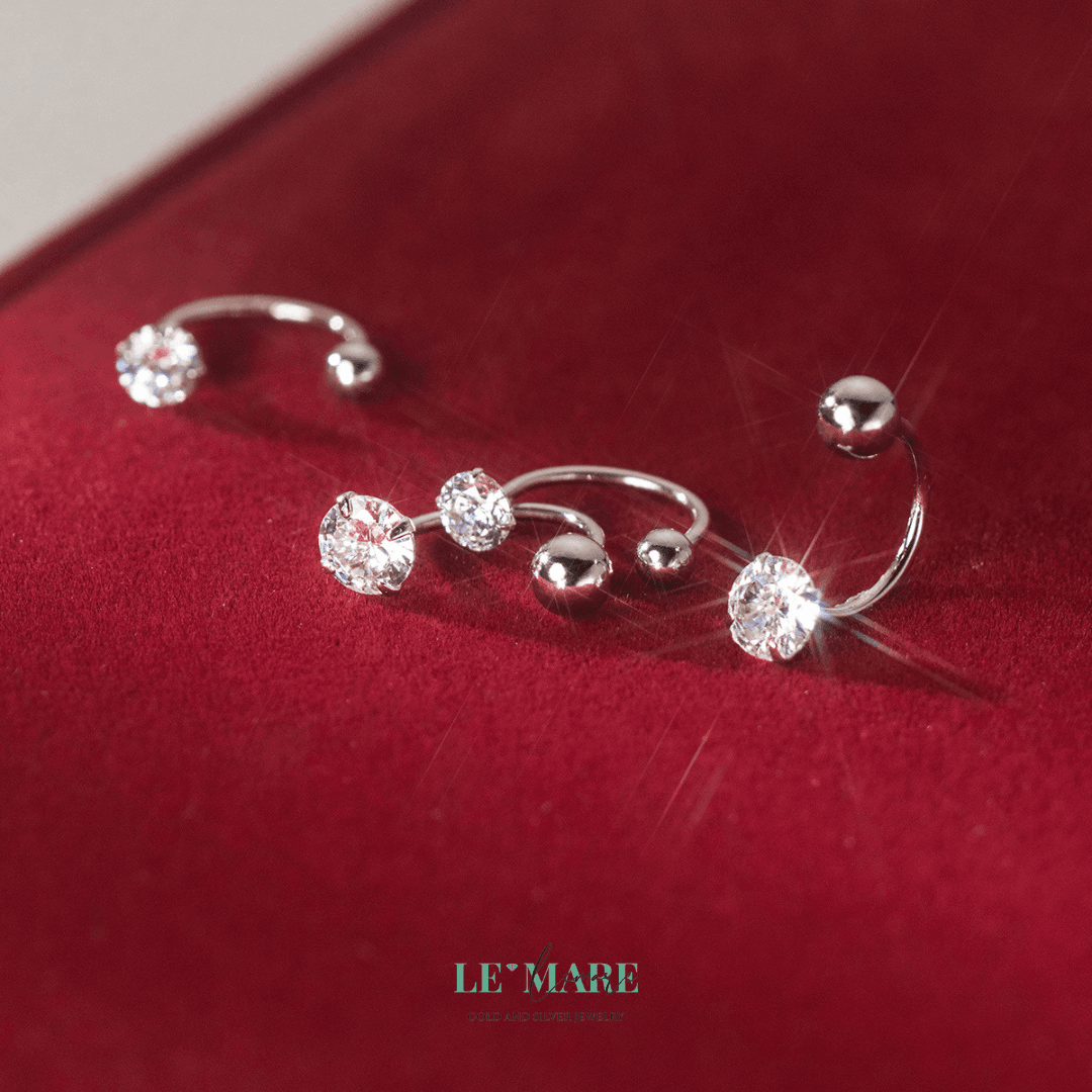 Khuyên tai bạc Le'Mare Jewelry M04062 Le'mare Jewelry LMJ