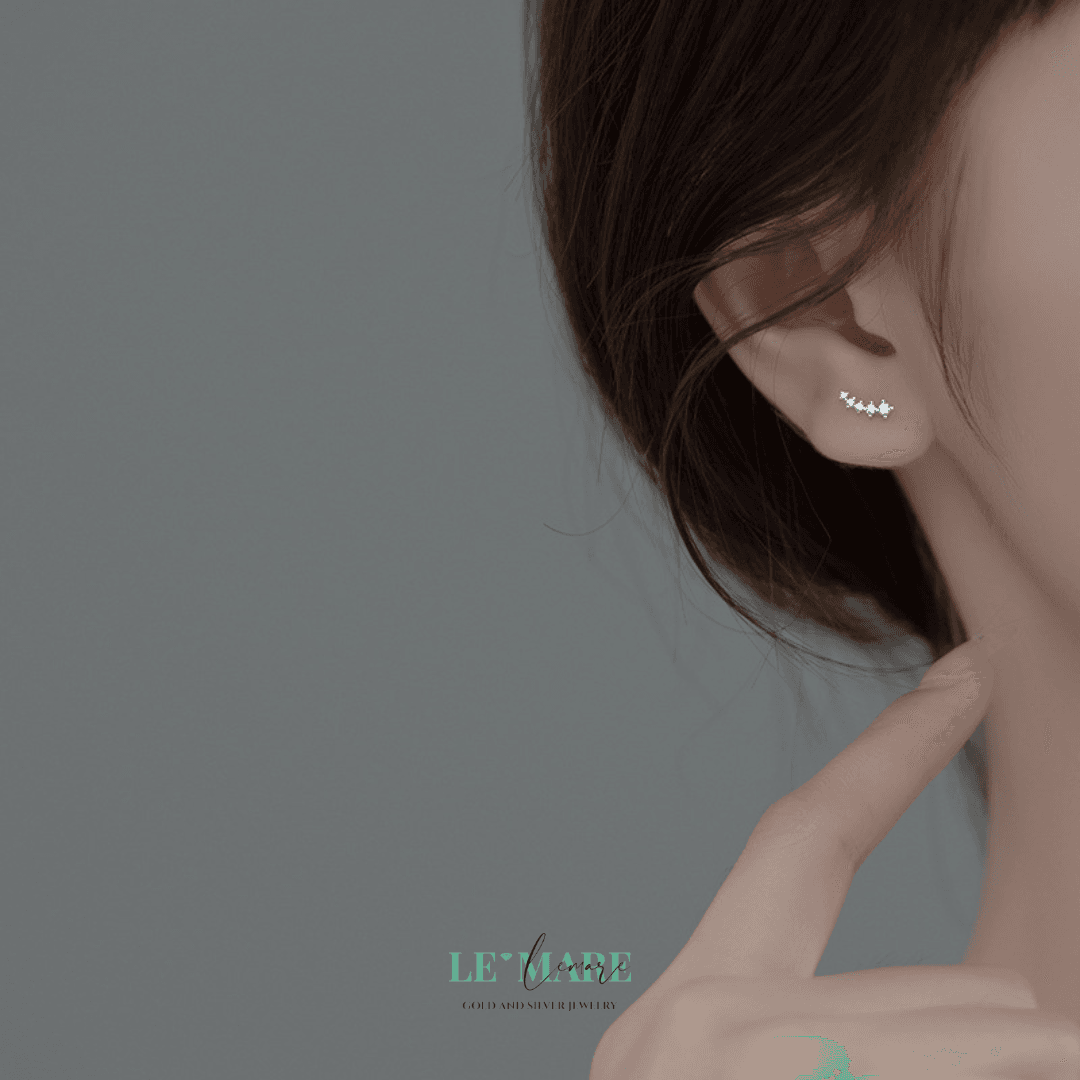 Khuyên tai bạc Le'Mare Jewelry G8535 Le'mare Jewelry LMJ