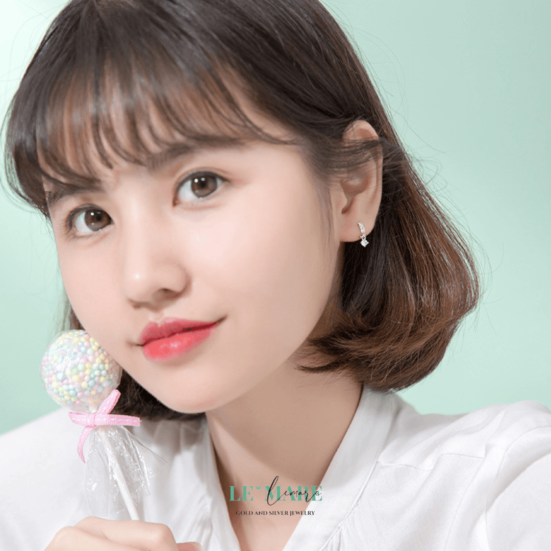 Khuyên tai bạc Le'Mare Jewelry G0733 Le'mare Jewelry LMJ
