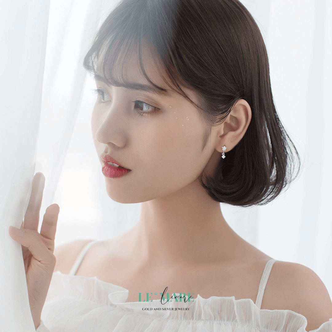 Khuyên tai bạc Le'Mare Jewelry G2312 Le'mare Jewelry LMJ