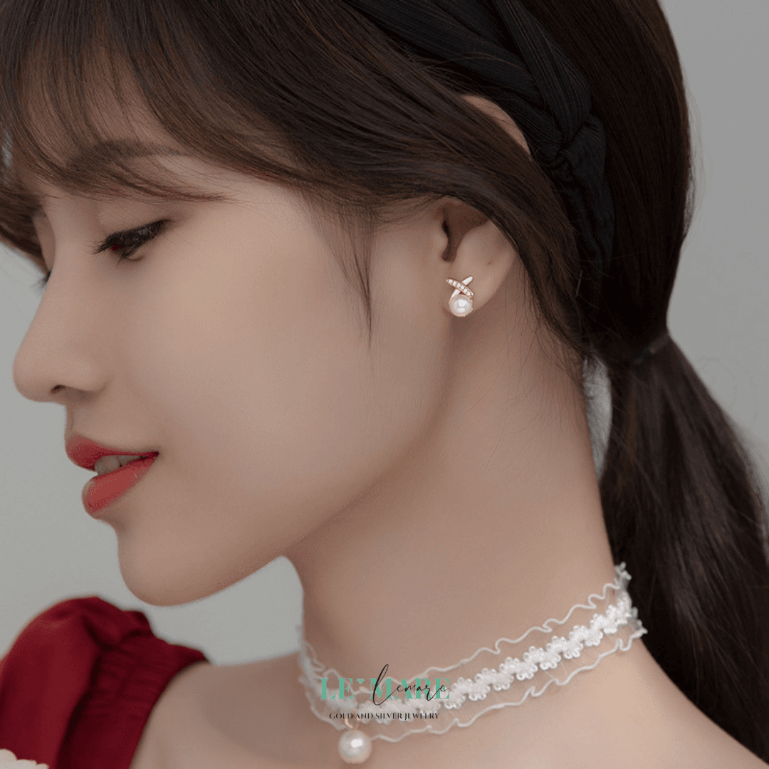 Khuyên tai bạc Le'Mare Jewelry G8965 Le'mare Jewelry LMJ