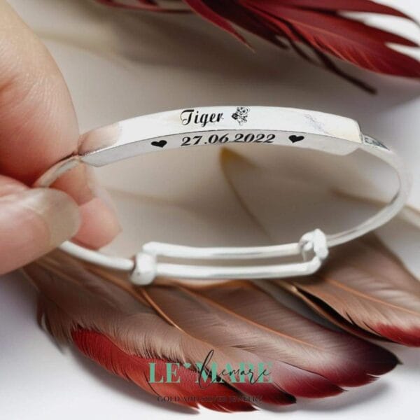 Vòng bạc ta 4M khắc tên bé Le’Mare Jewelry - Ảnh 2