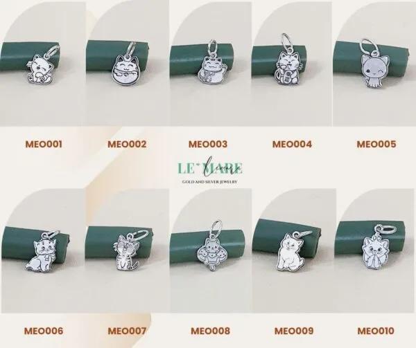 Vòng bạc ta PN01 khắc tên cho bé mix charm con giáp Mèo và chuông Le’Mare Jewelry - Hình ảnh 4