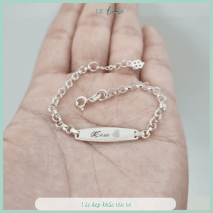 Lắc bạc khắc tên làm quà cho bé: Lắc mo BK01 Le’Mare Jewelry Le'mare Jewelry LMJ