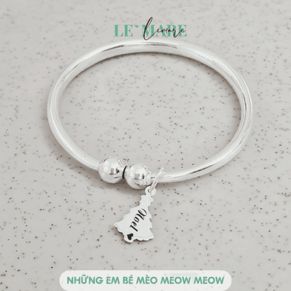 Quà tặng bạc đáng yêu cho bé: Vòng bạc ta PN02 mix charm thiết kế khắc tên bé yêu Le’Mare Jewelry - Ảnh 4