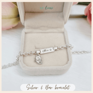 Lắc bạc khắc tên làm quà cho bé: Lắc mo BN04 mix charm rồng Le’Mare Jewelry Le'mare Jewelry LMJ