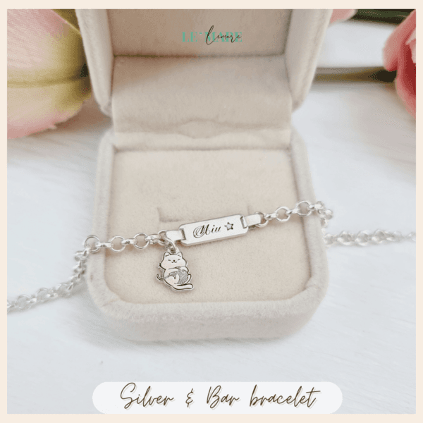 Lắc bạc khắc tên làm quà cho bé: Lắc mo BN04 mix charm rồng Le’Mare Jewelry - Ảnh 7
