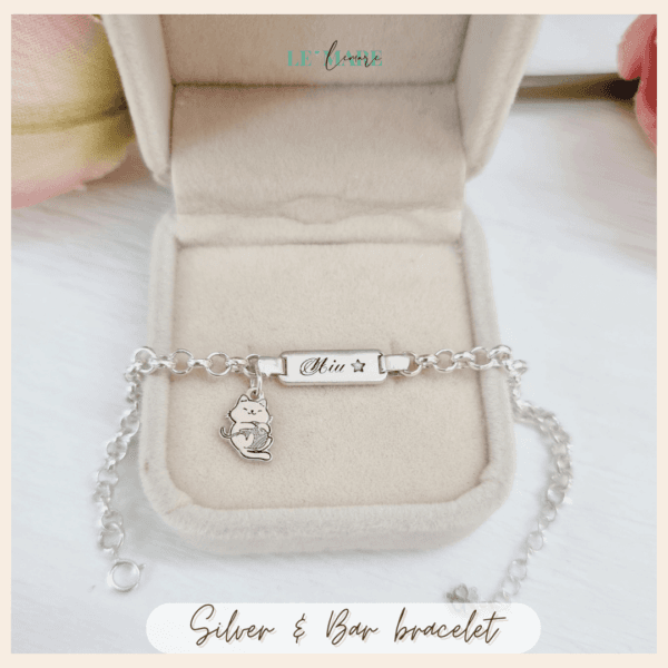 Lắc bạc khắc tên làm quà cho bé: Lắc mo BN04 mix charm rồng Le’Mare Jewelry - Ảnh 5