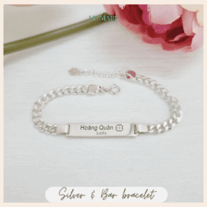 Lắc bạc ta khắc tên cho bé MQ01 (font chữ F1) Le’Mare Jewelry Le'mare Jewelry LMJ