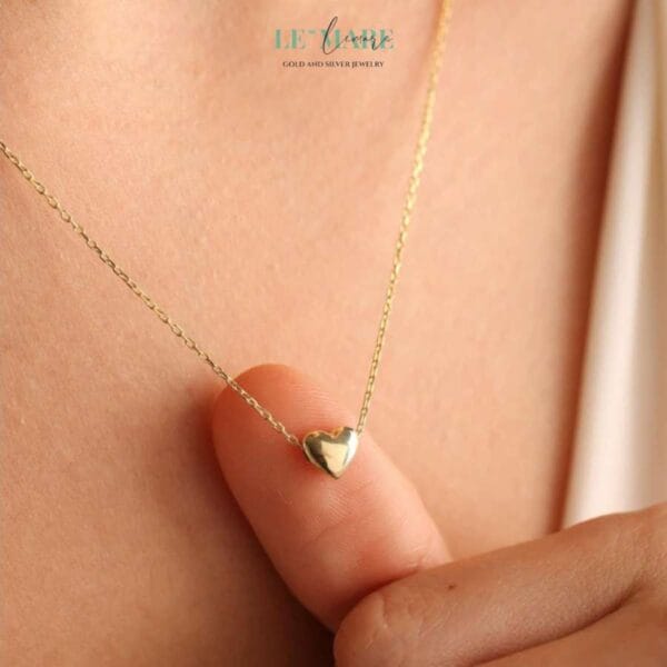 Beloved Heart Necklace by Le'Mare • Dây chuyền trái tim Beloved Heart Vàng & Bạc nhiều chất liệu LMJ - Ảnh 2
