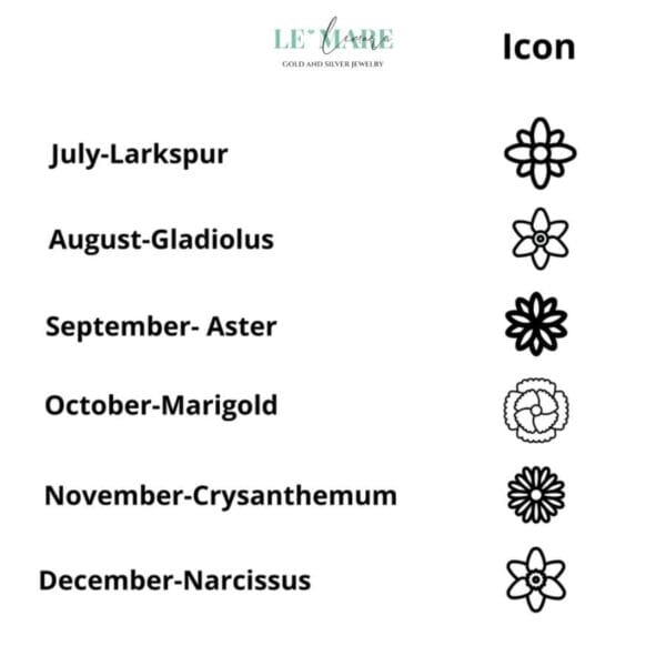 Letter Birth Flower Necklace, Birth Month Initial Pendant • Dây chuyền Chữ cái hoa tháng sinh LMJ - Ảnh 5