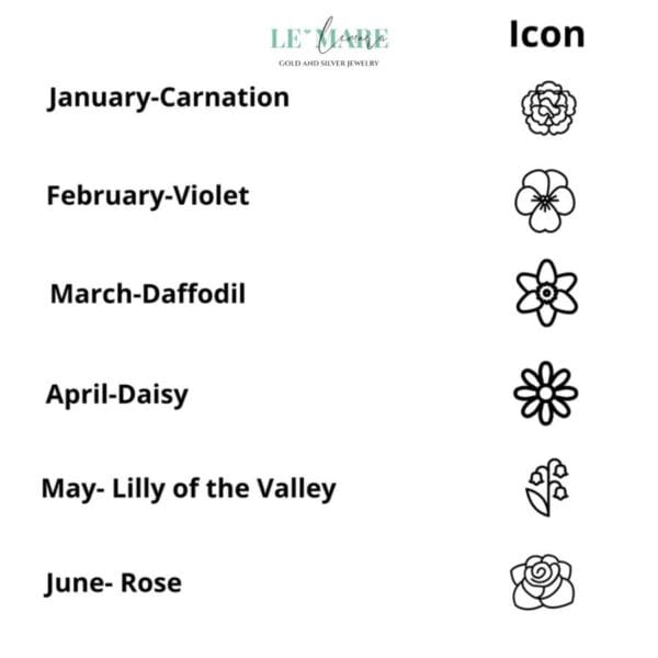Letter Birth Flower Necklace, Birth Month Initial Pendant • Dây chuyền Chữ cái hoa tháng sinh LMJ - Ảnh 4