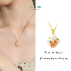 Dây Chuyền Bạc Nữ Ngọc Hoà Điền Cỏ Bốn Lá, Hoạ Tiết 24 Loài Hoa Tượng Trưng Cho Khí Chất Người Phụ Nữ BNDC57 Le'mare Jewelry LMJ