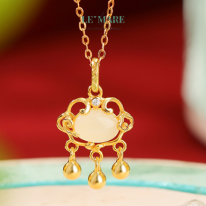 Dây Chuyền Ngọc Bích Vân Linh – Nơi ngọc bích chạm đến linh hồn mây trời BNDC02 Le'mare Jewelry LMJ