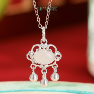 Dây Chuyền Ngọc Bích Vân Linh – Nơi ngọc bích chạm đến linh hồn mây trời BNDC02 Le'mare Jewelry LMJ