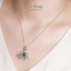 Dây Chuyền Ngọc Bích Ngọc Tượng – Dáng ngọc của trí tuệ và phúc lành BNDC08 Le'mare Jewelry LMJ