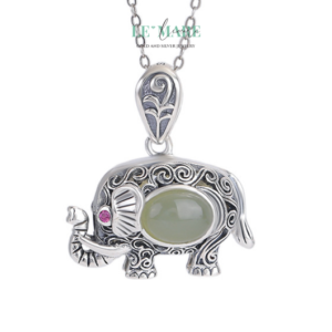Dây Chuyền Ngọc Bích Ngọc Tượng – Dáng ngọc của trí tuệ và phúc lành BNDC08 Le'mare Jewelry LMJ