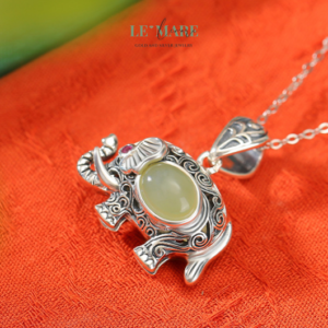 Dây Chuyền Ngọc Bích Ngọc Tượng – Dáng ngọc của trí tuệ và phúc lành BNDC08 Le'mare Jewelry LMJ