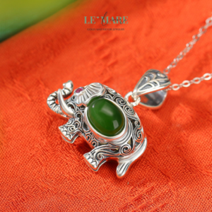 Dây Chuyền Ngọc Bích Ngọc Tượng – Dáng ngọc của trí tuệ và phúc lành BNDC08 Le'mare Jewelry LMJ