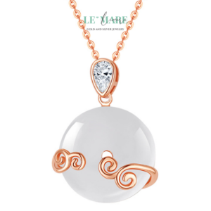 Dây chuyền ngọc bích nữ “Vân Tâm” – Nét đẹp mây ngọc giữa nhân gian BNDC21 Le'mare Jewelry LMJ