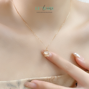 Dây Chuyền Bạc Ngọc Hoà Điền – Phật Trong Tâm BNDC27 Le'mare Jewelry LMJ