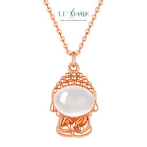 Dây Chuyền Bạc Ngọc Hoà Điền – Phật Trong Tâm BNDC27 Le'mare Jewelry LMJ