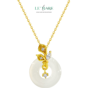 Dây Chuyền Ngọc Bích Bọc Bạc BNDC34 Le'mare Jewelry LMJ