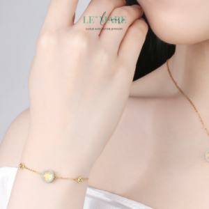 Dây Chuyền Ngọc Bích Solaries – Dây chuyền ngọc bích nữ chạm vào mặt trời của riêng bạn BNDC38 Le'mare Jewelry LMJ