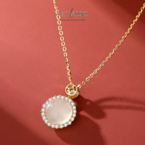 Dây Chuyền Ngọc Bích Solaries – Dây chuyền ngọc bích nữ chạm vào mặt trời của riêng bạn BNDC38 Le'mare Jewelry LMJ