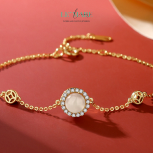 Dây Chuyền Ngọc Bích Solaries – Dây chuyền ngọc bích nữ chạm vào mặt trời của riêng bạn BNDC38 Le'mare Jewelry LMJ