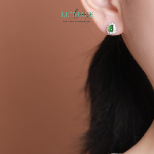 Khuyên tai Ngọc Bích nữ BNKT03 Le'mare Jewelry LMJ