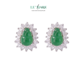 Khuyên tai Ngọc Bích nữ BNKT03 Le'mare Jewelry LMJ