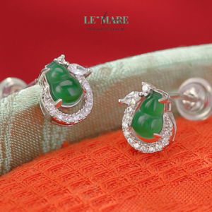 Khuyên tai Ngọc Bích nữ BNKT04 Khuyên tai Ngọc Bích nữ BNKT04 Le'mare Jewelry LMJ