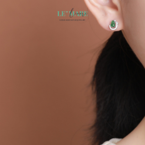 Khuyên tai Ngọc Bích nữ BNKT04 Khuyên tai Ngọc Bích nữ BNKT04 Le'mare Jewelry LMJ