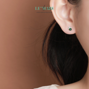 Khuyên tai Ngọc Bích nữ BNKT05 Le'mare Jewelry LMJ