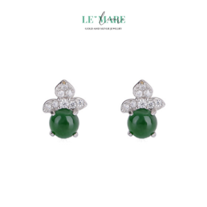 Khuyên tai Ngọc Bích nữ BNKT05 Le'mare Jewelry LMJ