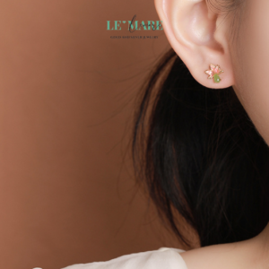 Khuyên tai Ngọc Bích nữ BNKT06 Le'mare Jewelry LMJ