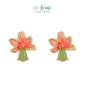 Khuyên tai Ngọc Bích nữ BNKT06 Le'mare Jewelry LMJ