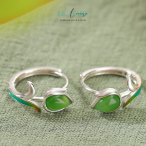 Khuyên tai Ngọc Bích nữ BNKT07 Le'mare Jewelry LMJ