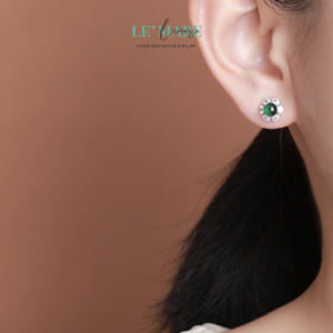Khuyên tai Ngọc Bích nữ BNKT12 Khuyên tai Ngọc Bích nữ BNKT12 Le'mare Jewelry LMJ